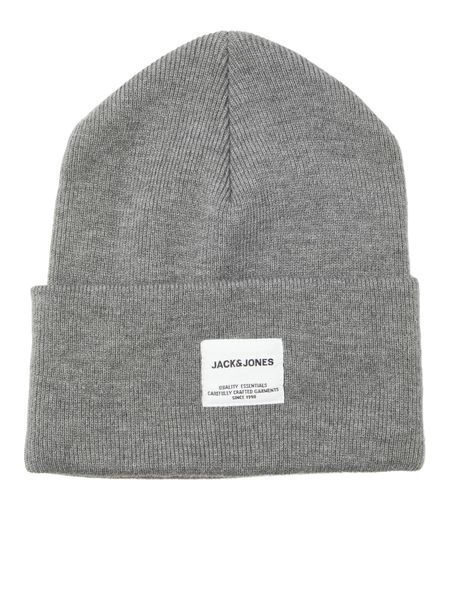 Шапка JACLONG KNIT BEANIE NOOS 12150627-Grey Melange Jack & Jones ONE SIZE Сірий 12150627-Grey Melange фото