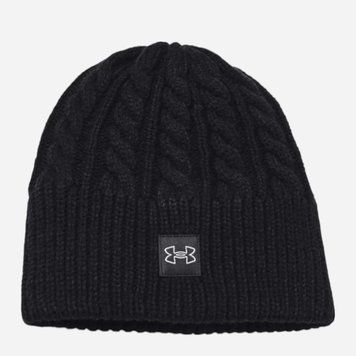 Шапка UA Halftime Cable Knit Beanie чорний Жін OSFM 1379995-001 фото