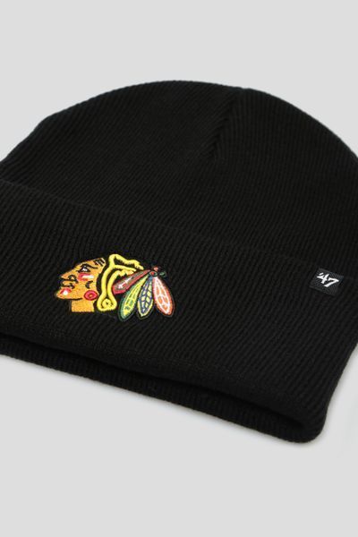 Шапка NHL CHICAGO BLACKHAWKS H-HYMKR04ACE-BKA 47 Brand Чорний H-HYMKR04ACE-BKA фото